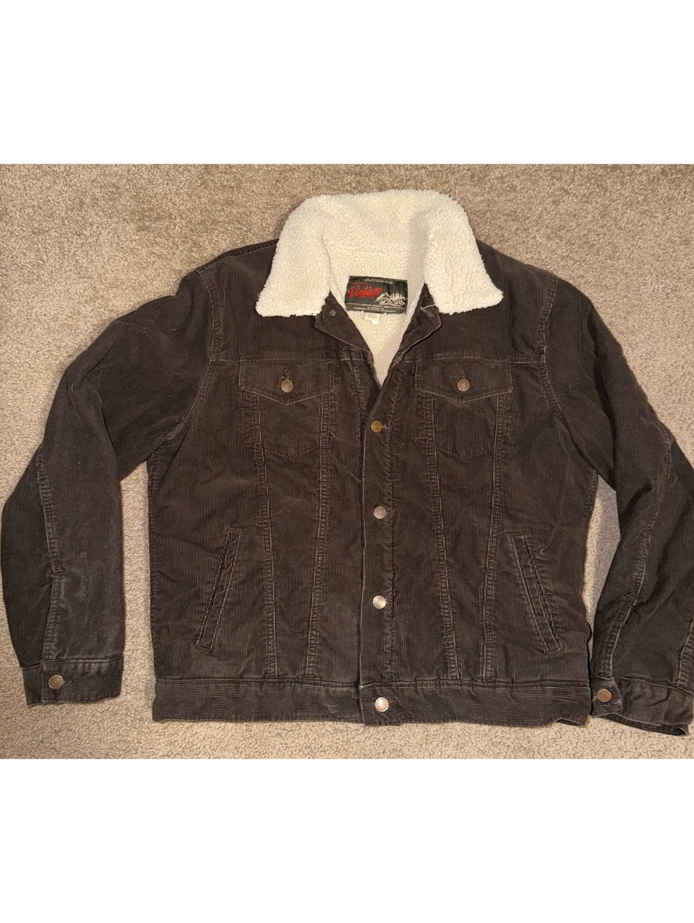 Vintage Old Navy Brown sherpa-lined corduroy jacket